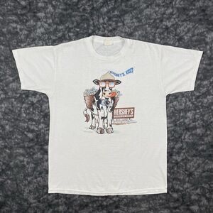 VTG Hersheys Chocolate World Cow TShirt Size Large Kisses Picture 90s Funny